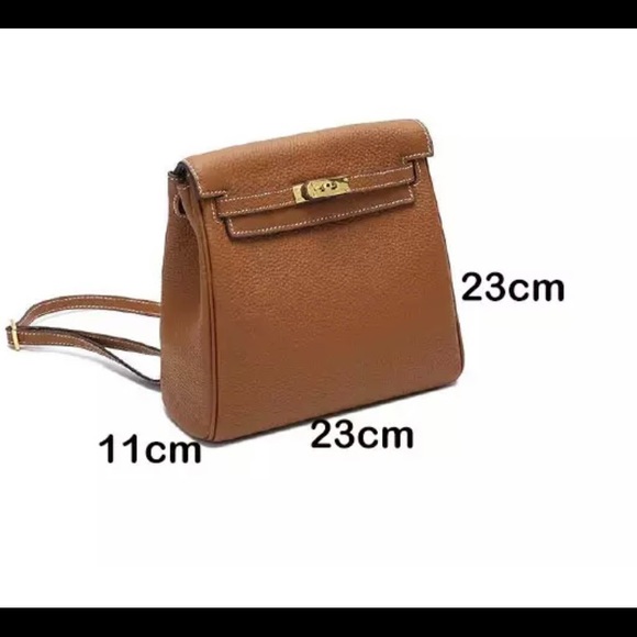 New Camel High Quality Genuine Leather Backpack Shoulder Bag Rucksack Travel - Picture 10 of 16